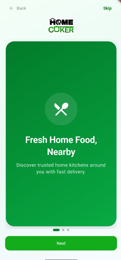 HomeCuker customer onboarding